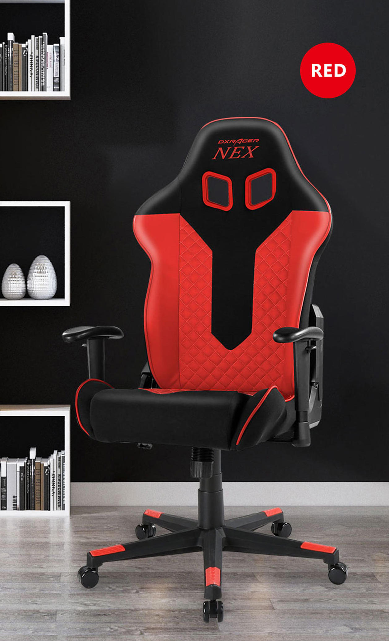 Крісло для геймерів DXRACER Nex EC-O134-NR-K3-303 Black/Red